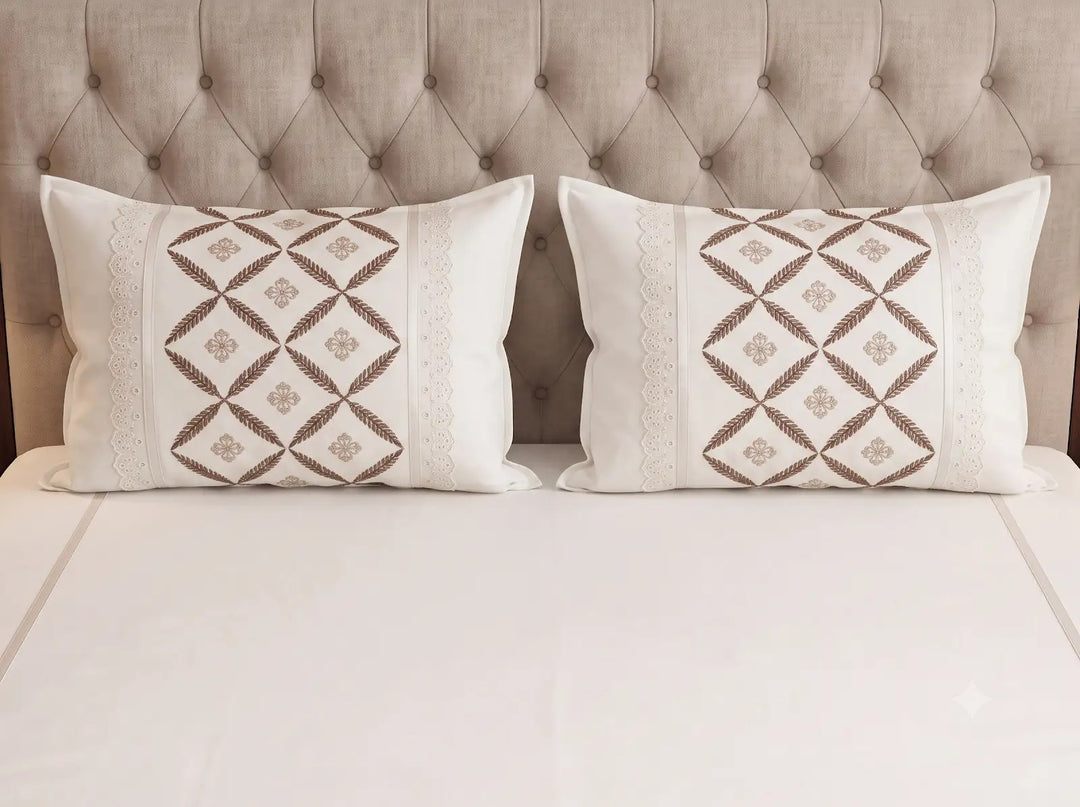 Nazakat Cotton Bedsheet Off White