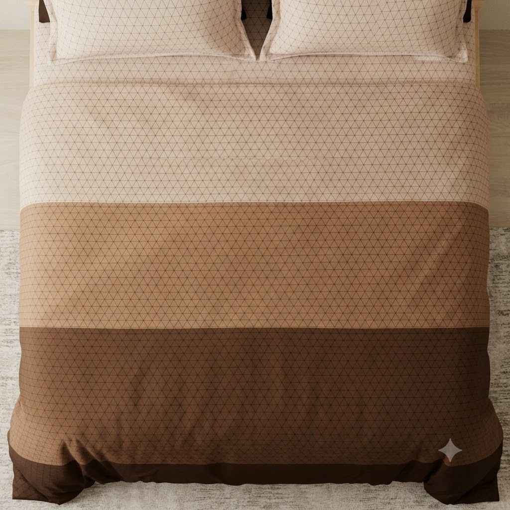 Ombre Pure Cotton King Size Bedsheet Brown