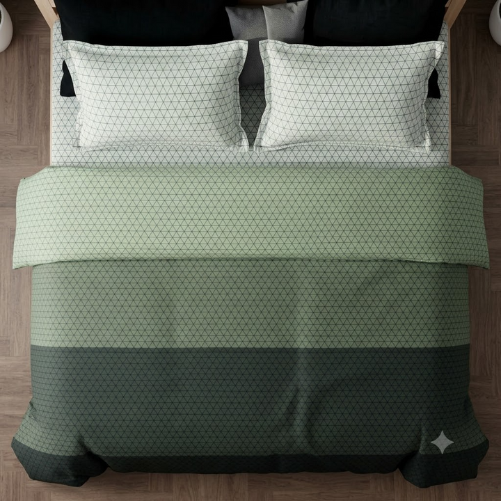 Ombre Pure Cotton King Size Bedsheet Green