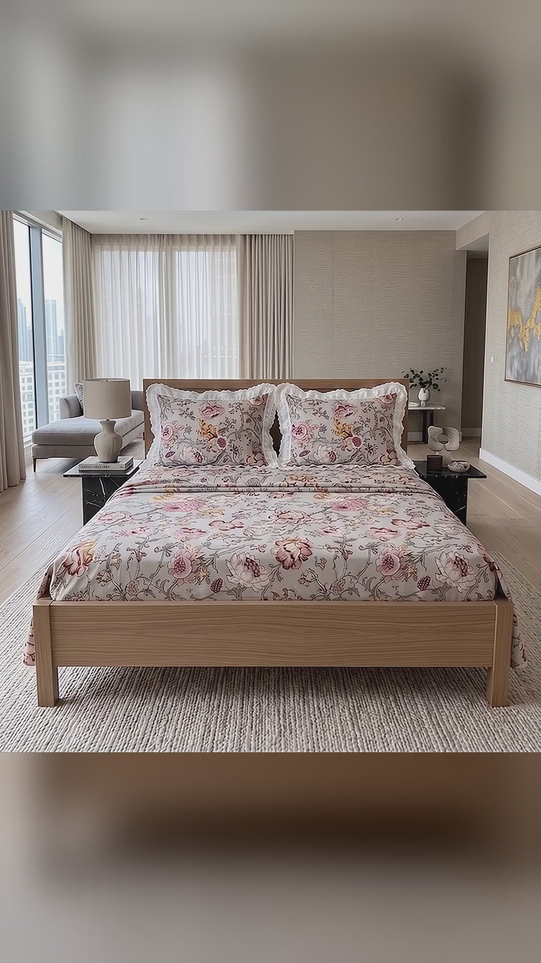 Anokhi Floral Cotton King Size Bedsheet Set – video