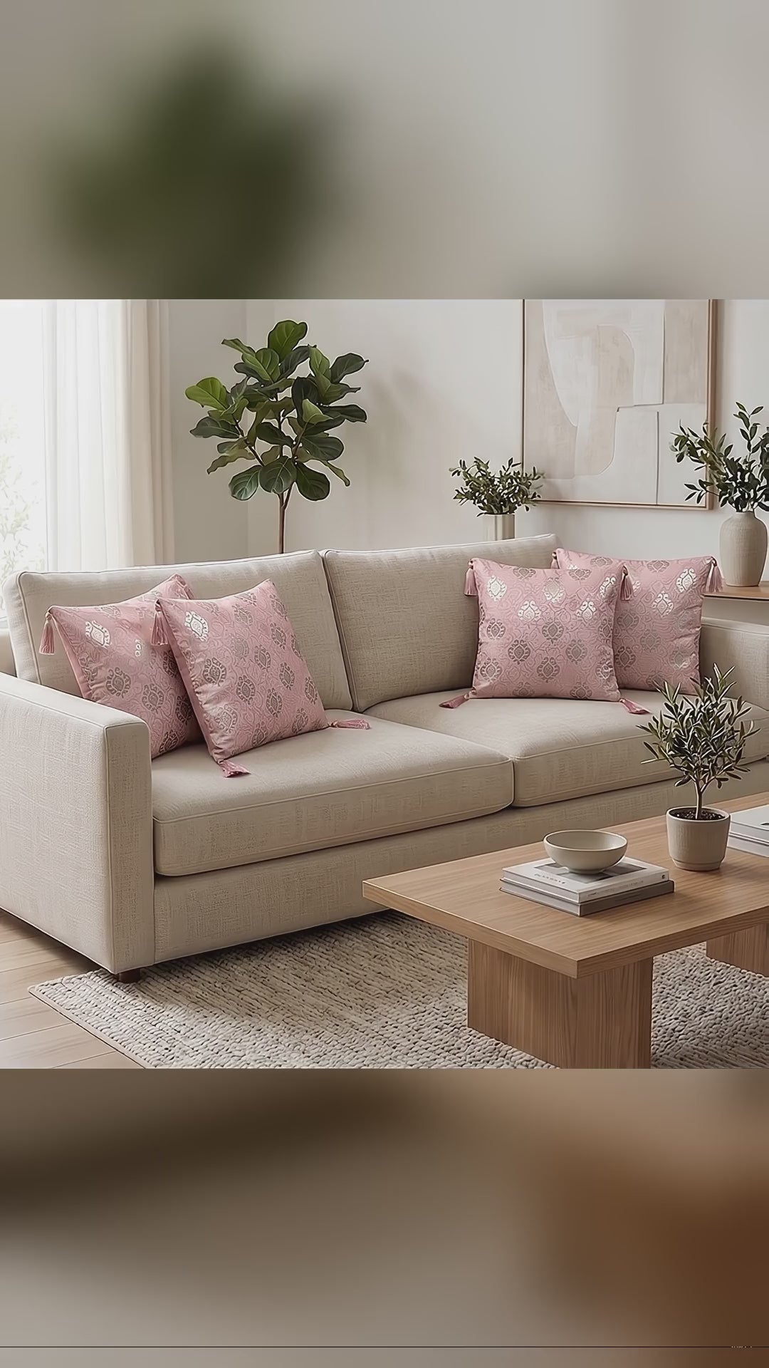 Royal Textured cushion covers pack of 5 pink – video