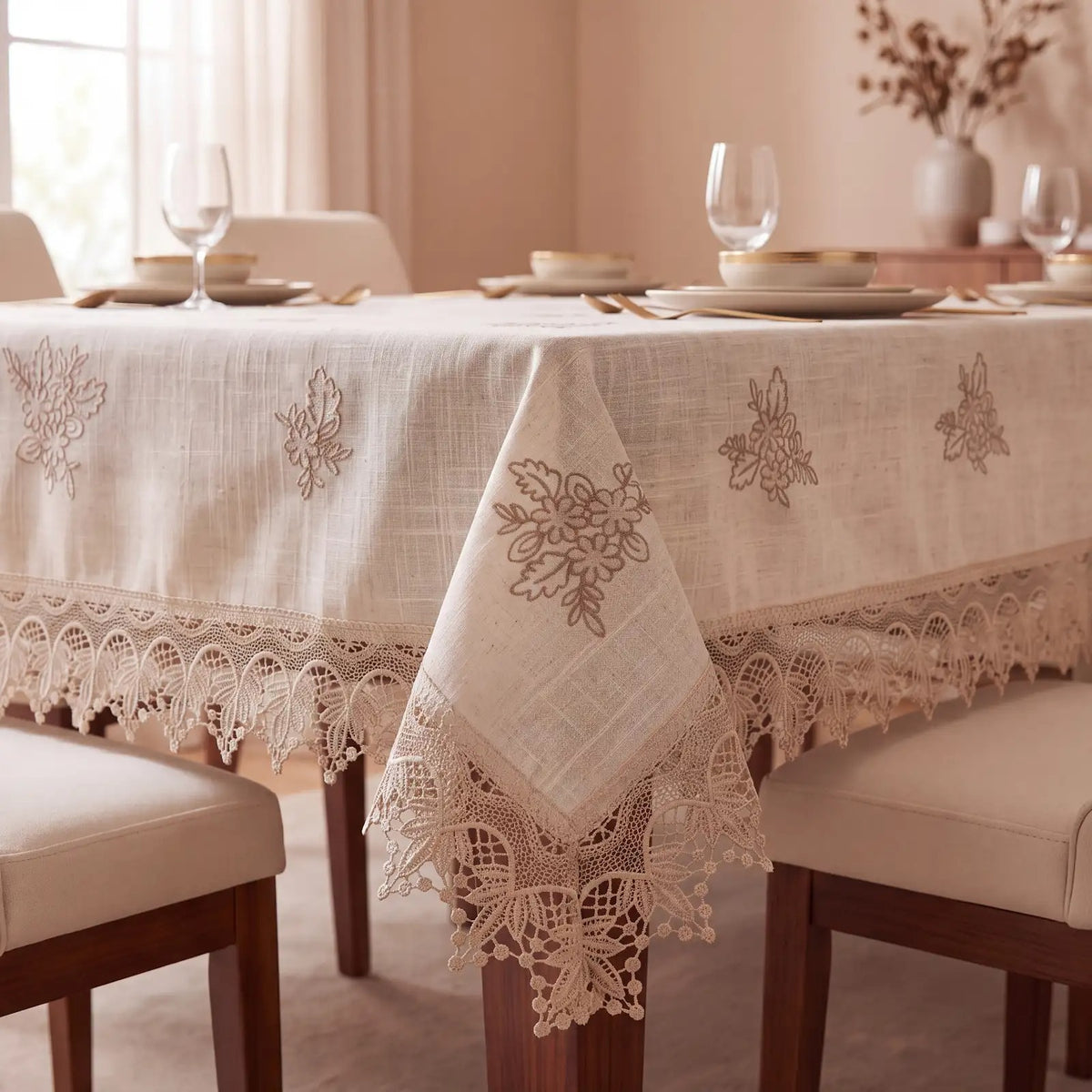 Linen Cotton Turkish Dining Table Cover